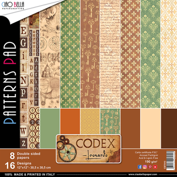 Ciao Bella 12x12 Patterns Pad Codex Leonardo #CBT010