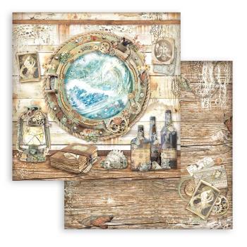 SBB957 Stamperia 12x12 Paper 3-er Set Songs of the Sea Portholes