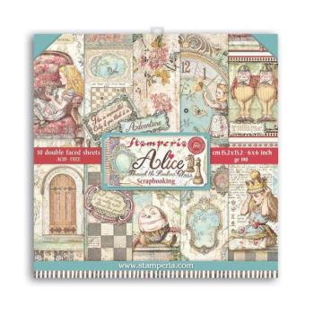 Stamperia 6x6 Paper Pad Alice Through the Looking Glass #SBBXS02