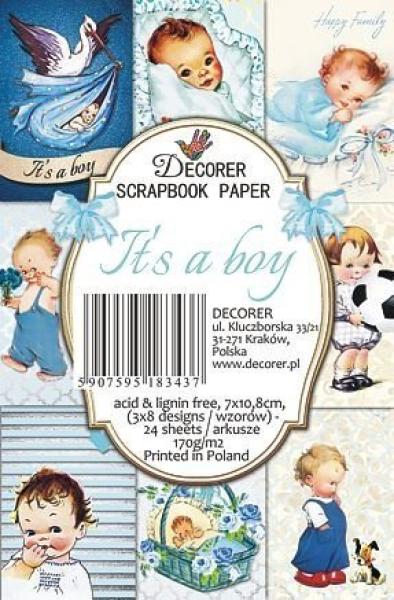 Decorer Mini Scrapbook Paper Set It's a Boy