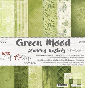 Craft O Clock 12x12 Paper Pad Basic 01 Green Mood