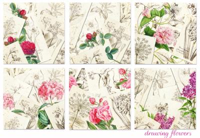 #996 Decorer 8x8 Paper Pad Drawing Flowers