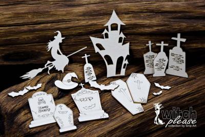 SnipArt Chipboard Witch Please Tombstones #34833