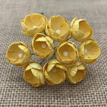 50 Yellow Mulberry Paper Buttercups #537