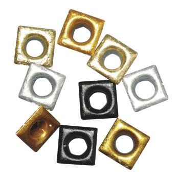 Eyelets Quadrat 8mm gemischt Metallic