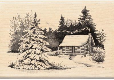 Inkadinkado Holzstempel - Snowy Cabin