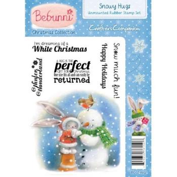Bebunni Christmas A6 Unmounted Rubber Stamp - Snowy Hugs