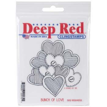 Deep Red Cling Stamp 3.25"X3.25" - Bunch Of Love
