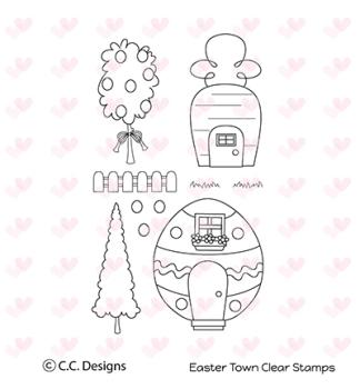 C.C Designs Clear Stamp Set Easter Town #0089