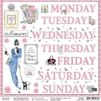 SALE Ciao Bella Scrapbooking Paper Sheet Floral Week #CBS037 SET