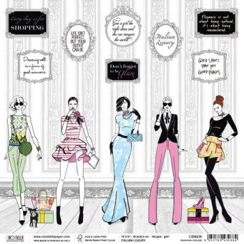 SALE Ciao Bella Scrapbooking Paper Sheet Fashion House #CBS039 SET