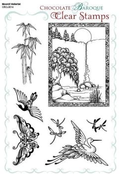 Chocolate Baroque Clear Stamps Moonlit Waterfall
