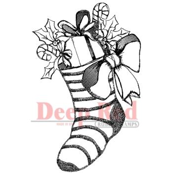 Deep Red Cling Stamp Christmas Stocking