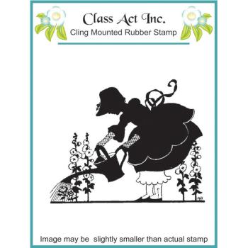 Class Act Inc. Cling Stamp Garden Girl