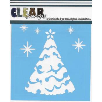 Clear Scraps Stencils Snow Tree