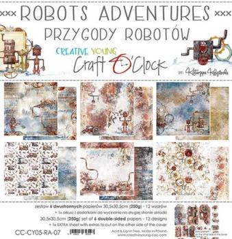 Craft O Clock 12x12 Paper Pad Robots Adventures