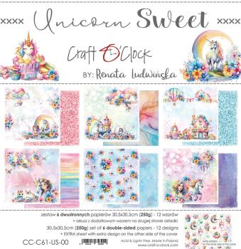 Craft O Clock 12x12 Paper Pad Unicorn Sweet