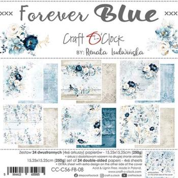 Craft O Clock 6x6 Paper Pad Forever Blue