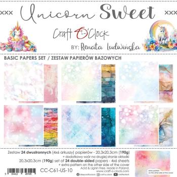 Craft O Clock 8x8 BASIC Paper Pad Unicorn Sweet