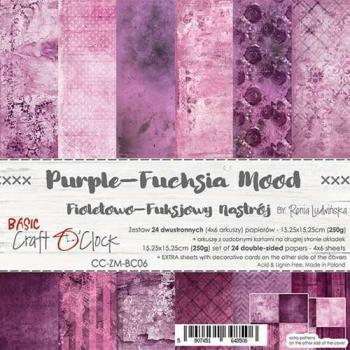 Craft O Clock 6x6 Paper Pad Basic Purple Fuchsia Mood #06