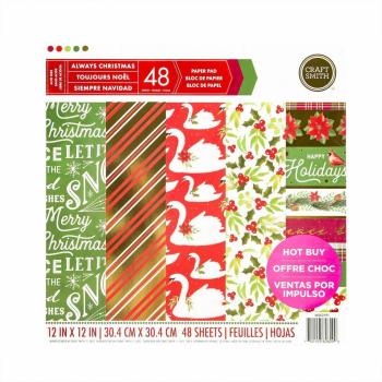 Craft Smith 12x12 Inch Paper Pad Always Christmas