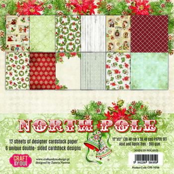 Craft & You Design 12x12 Inch Paper Pad North Pole CPB-NP30