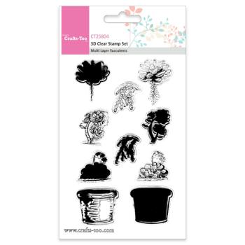 Crafts Too 3D Clearstamp Set Succulents #CT25804