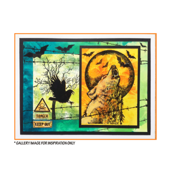 Crafty Individuals Howling Wolf Unmounted Rubber Stamp