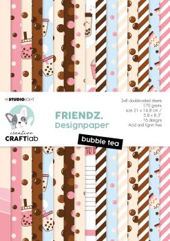 Creative CraftLab Friendz Design Paper A5 Bubble Tea #116
