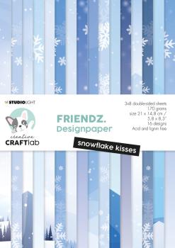 Creative CraftLab Friendz Design Paper A5 Snowflake Kisses #112