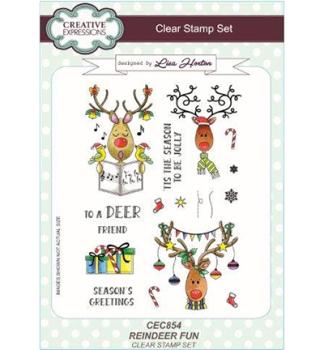 Creative Expressions Clear Stamps Set Reindeer Fun #CEC854
