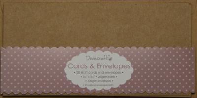 Dovecraft  3,5"x3,5" Minicards & Envelopes - Kraft