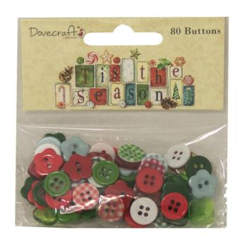 Dovecraft Tis The Seasons Shaped Buttons