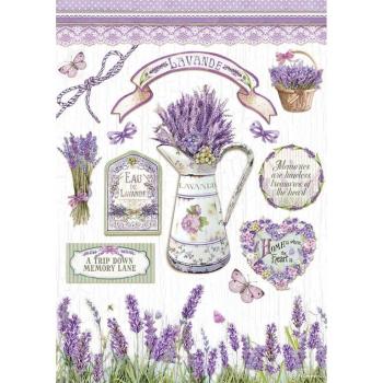 Stamperia A4 Rice Paper Lavender #4622