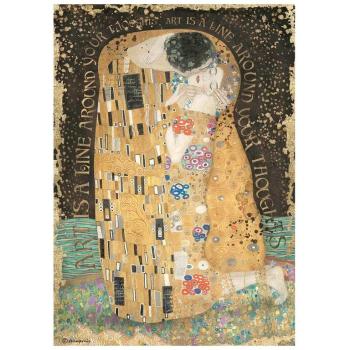 Stamperia A4 Rice Paper Klimt The Kiss #4637
