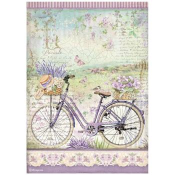 Stamperia A4 Rice Paper Provence Bicycle DFSA4671