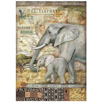 Stamperia A4 Rice Paper Savana The Elephant DFSA4684