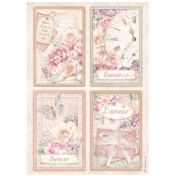 DFSA4833 Stamperia Romance Forever A4 Reispapier Cards