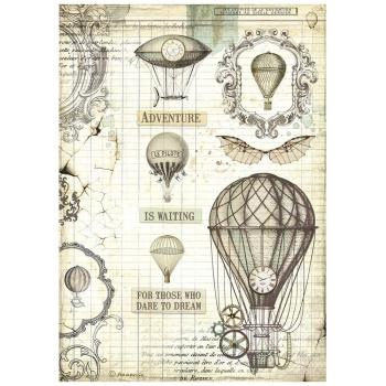 DFSA4837 Stamperia Voyages Fantastiques A4 Reispapier Balloon