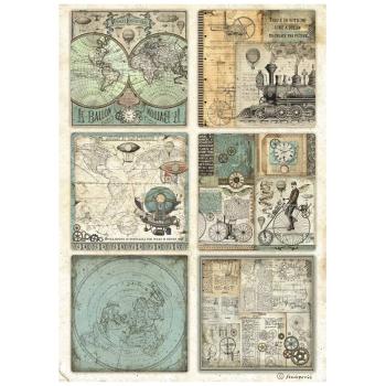 DFSA4839 Stamperia Voyages Fantastiques A4 Reispapier Cards
