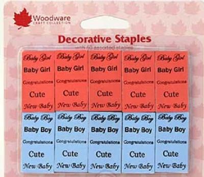Woodware Decorative Staples - Baby Words
