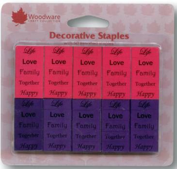 Woodware Decorative Staples - Family Words