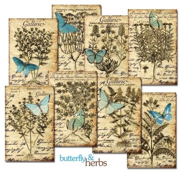 #107 Decorer Mini Scrapbook Paper Set Butterfly & Herbs