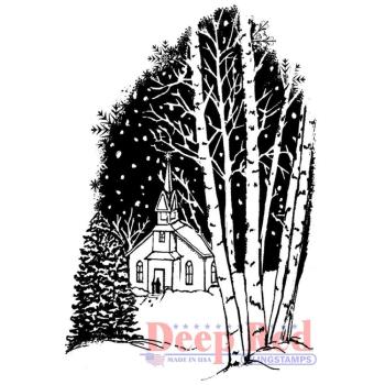 Deep Red Cling Stamp Christmas Eve