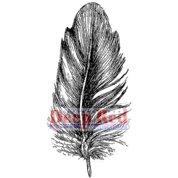 Deep Red Cling Stamp Feather