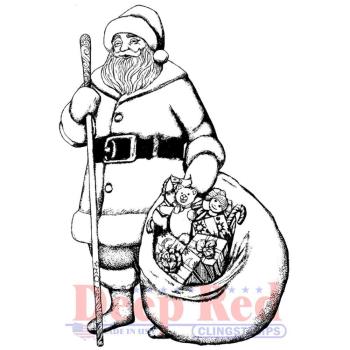 Deep Red Cling Stamp Old Saint Nick #3X505584