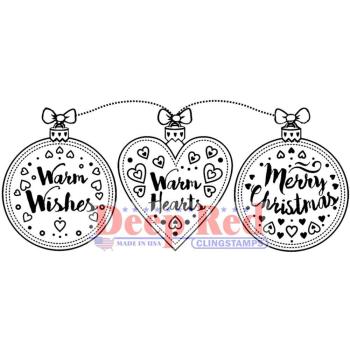 Deep Red Cling Stamp Warm Hearts #3X405580