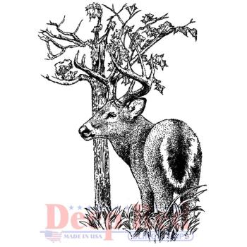 Deep Red Cling Stamp Whitetail Buck #3X505585
