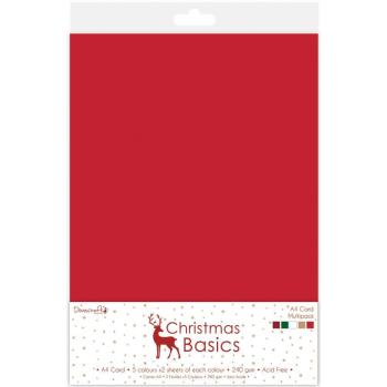 Dovecraft Christmas Basics A4 Card Multipack #004