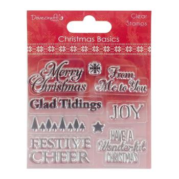Dovecraft Christmas Basics Clear Stamps Merry Christmas #020